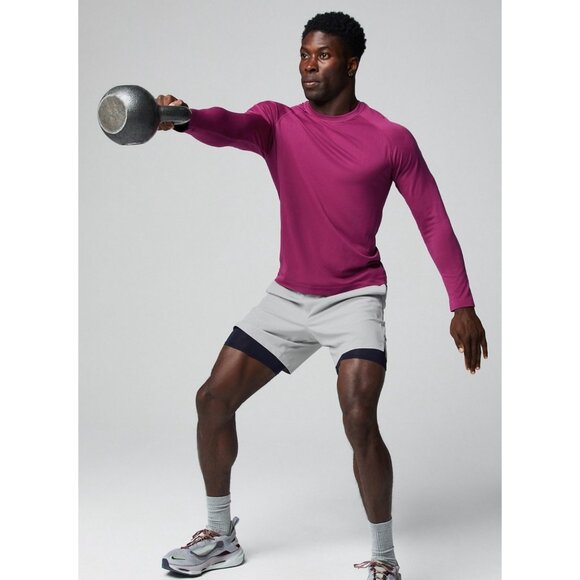 NWT Fabletics The Training Day Long Sleeve Tee Raspberry Large - Picture 2 of 9